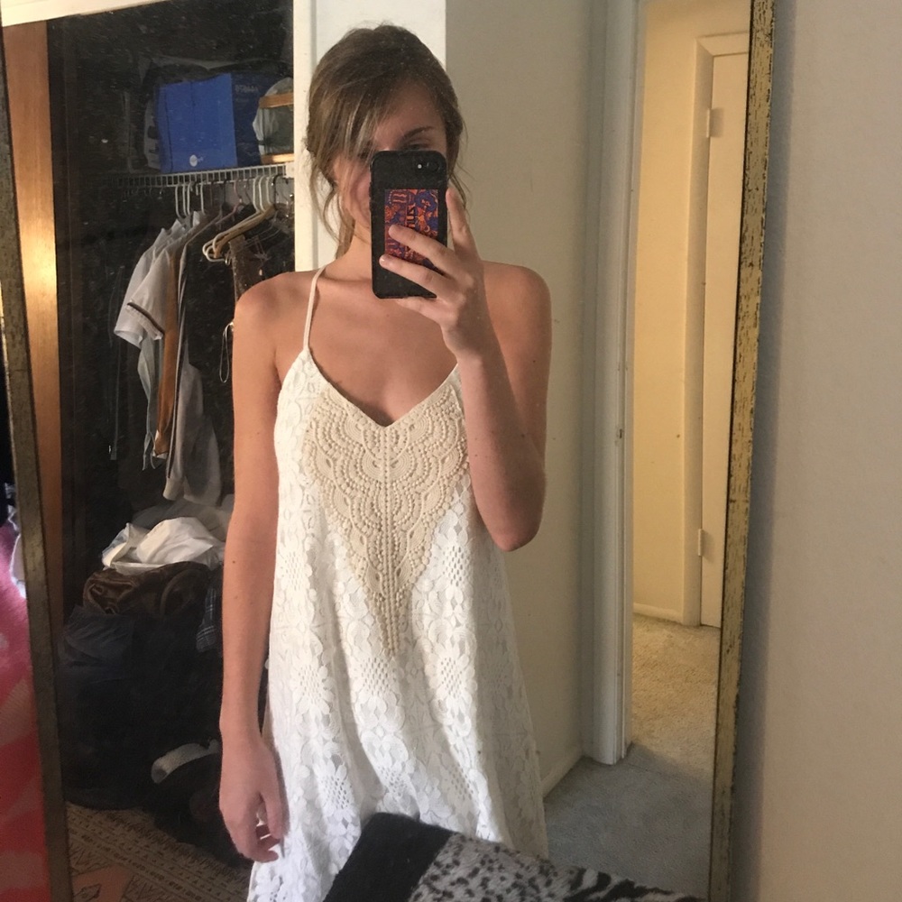 Francesca’s floral lace dress